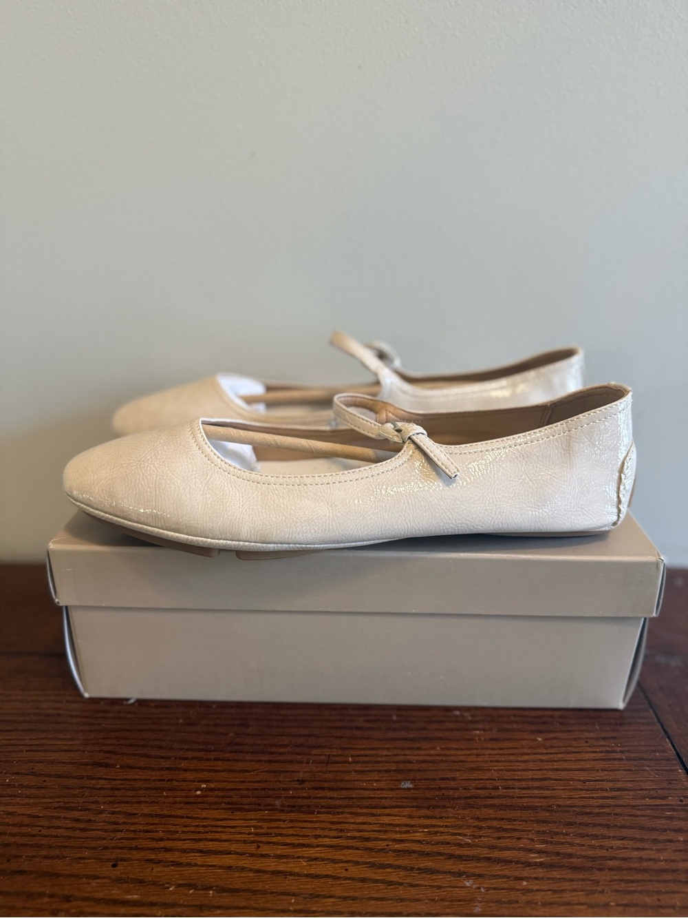Donald Pliner Cream Ballet Flats with Strap NEW